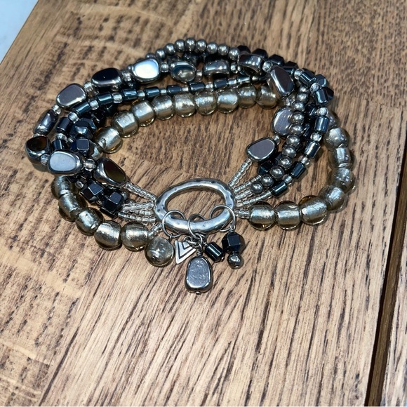 STERLING SILVER | 925 Retired Hailstone Multi Strand Stretchy Bracelet LIKE New - Picture 5 of 5